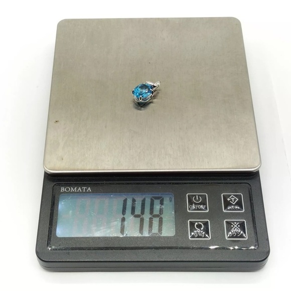 Topaz 14k White Gold Jewelry Pendant Head - Picture 8 of 8